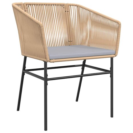 9-delige Tuinset met kussens poly rattan glas bruin