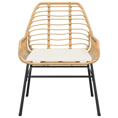 7-delige Tuinset met kussens poly rattan glas bruin