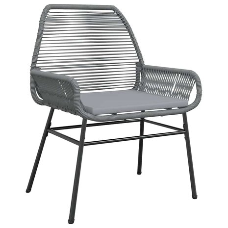 7-delige Tuinset met kussens poly rattan glas grijs