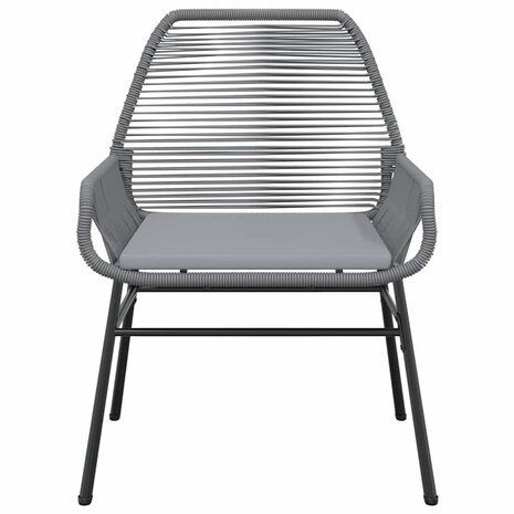 7-delige Tuinset met kussens poly rattan glas grijs