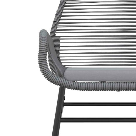 7-delige Tuinset met kussens poly rattan glas grijs