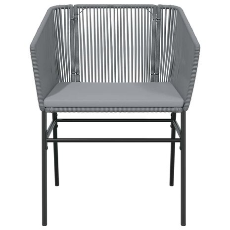 9-delige Tuinset met kussens poly rattan glas grijs