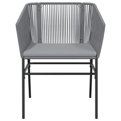 5-delige Tuinset met kussens poly rattan glas grijs