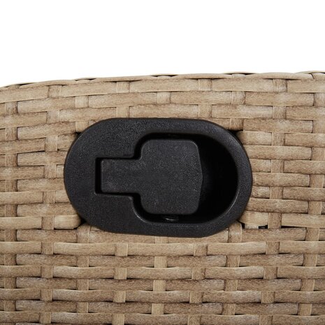 5-delige Tuinset met kussens poly rattan gemengd beige