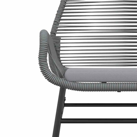7-delige Tuinset met kussens poly rattan glas grijs