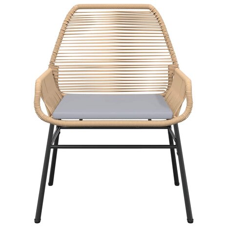 7-delige Tuinset met kussens poly rattan glas bruin
