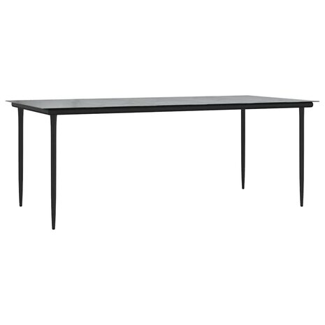 9-delige Tuinset met kussens poly rattan glas grijs