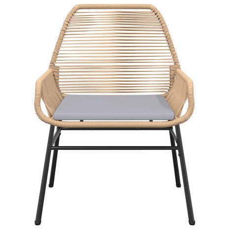 7-delige Tuinset met kussens poly rattan glas bruin