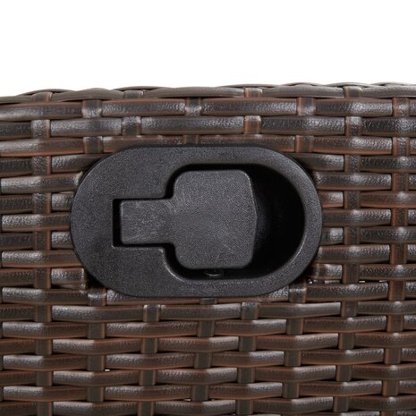 5-delige Tuinset met kussens poly rattan bruin