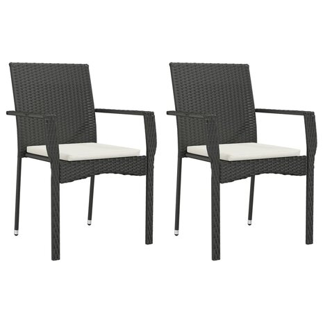 9-delige Tuinset poly rattan zwart