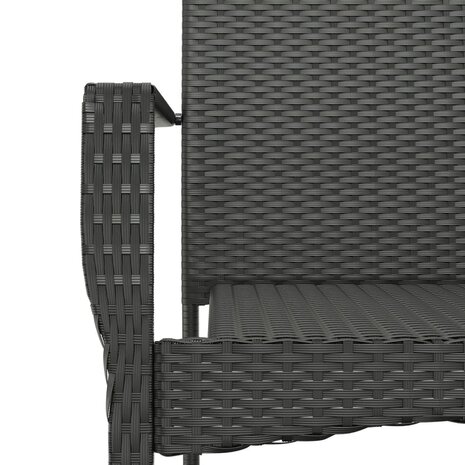 9-delige Tuinset poly rattan zwart
