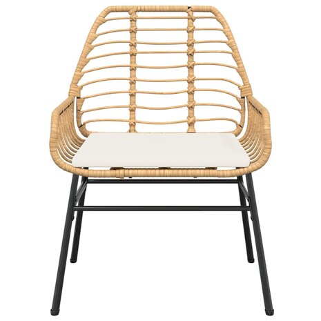 5-delige Tuinset met kussens poly rattan glas bruin