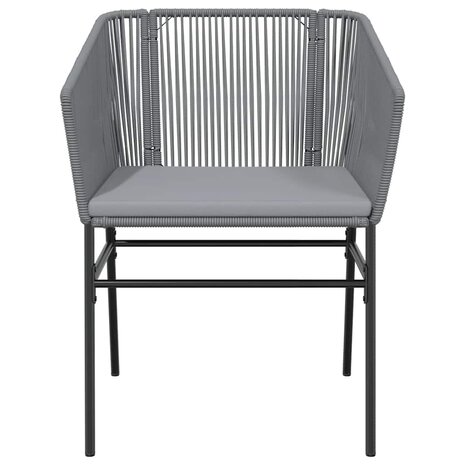 5-delige Tuinset met kussens poly rattan glas grijs