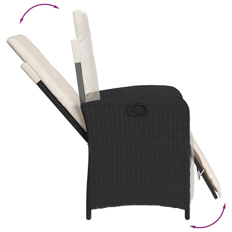 9-delige Tuinset poly rattan zwart