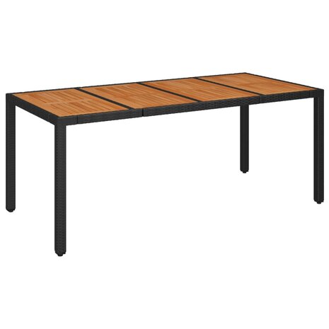 7-delige Tuinset met kussens poly rattan zwart