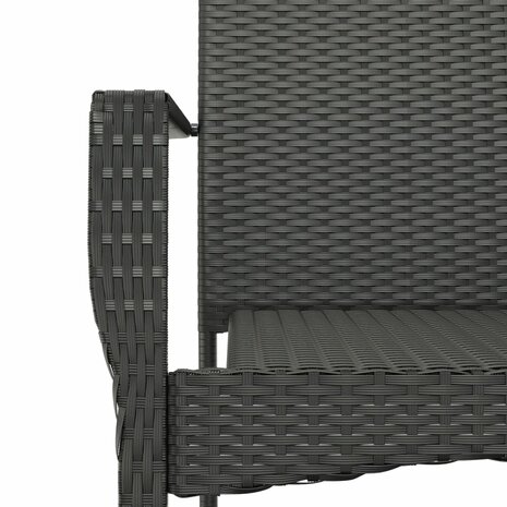 9-delige Tuinset poly rattan zwart