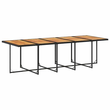 11-delige Tuinset met kussens poly rattan zwart
