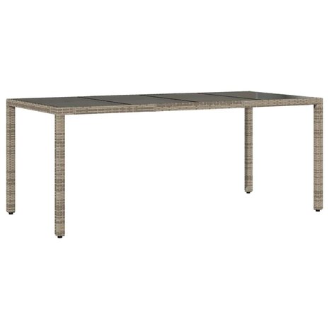 7-delige Bistroset met kussens poly rattan grijs