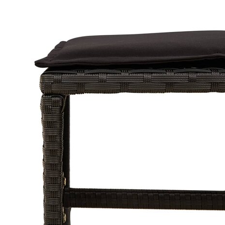 11-delige Tuinset met kussens poly rattan zwart