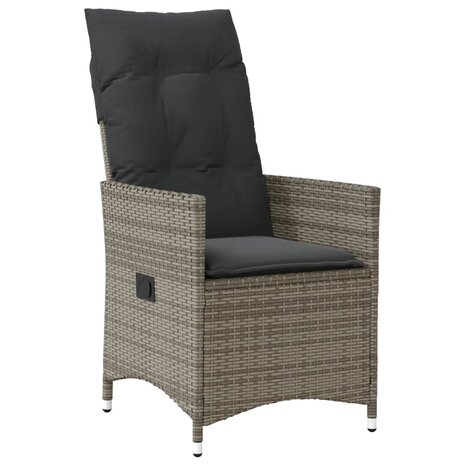 5-delige Tuinset met kussens poly rattan grijs