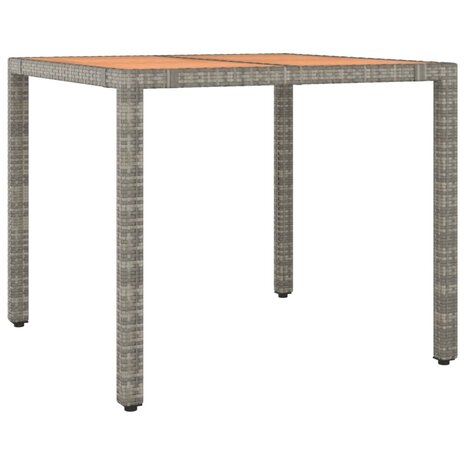 5-delige Tuinset met kussens poly rattan grijs