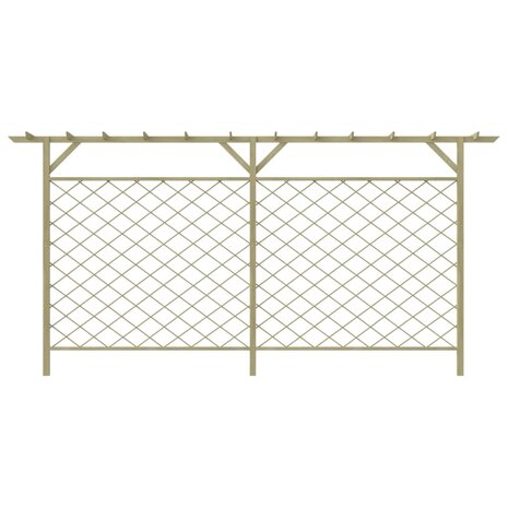 Tuinhek met latwerk en pergola hout