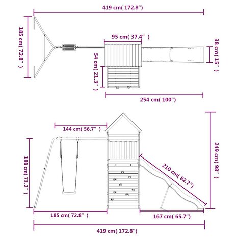 Speelhuis massief douglashout