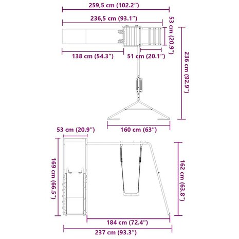 Speelhuis ge&iuml;mpregneerd grenenhout