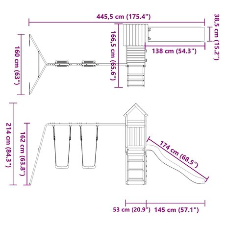 Speelhuis ge&iuml;mpregneerd grenenhout