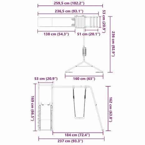 Speelhuis massief grenenhout