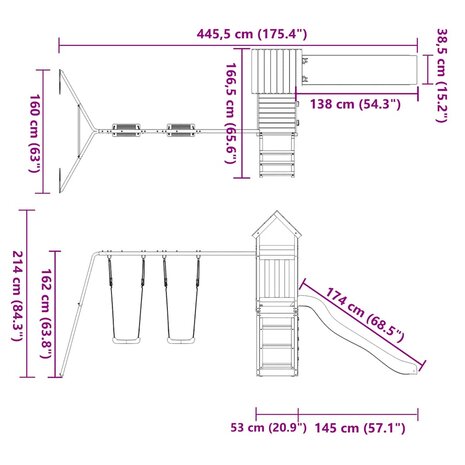 Speelhuis massief grenenhout