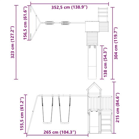Speelhuis ge&iuml;mpregneerd grenenhout
