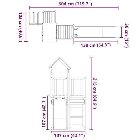 Speelhuis ge&iuml;mpregneerd grenenhout