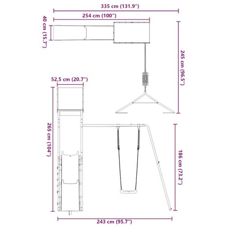 Speelhuis massief grenenhout