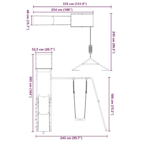 Speelhuis ge&iuml;mpregneerd grenenhout