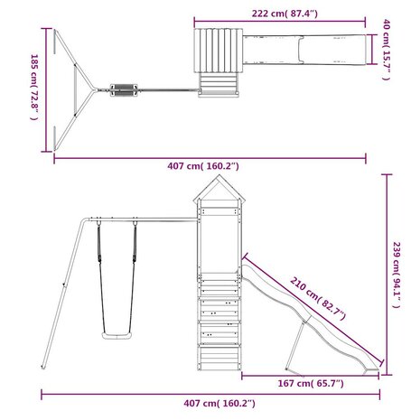 Speelhuis massief grenenhout
