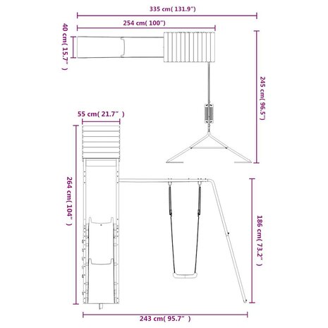 Speelhuis ge&iuml;mpregneerd grenenhout