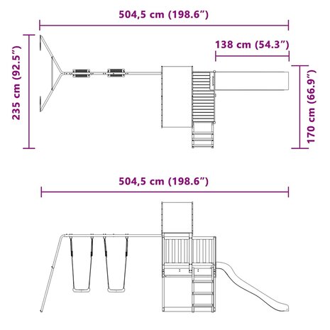Speelhuis ge&iuml;mpregneerd grenenhout