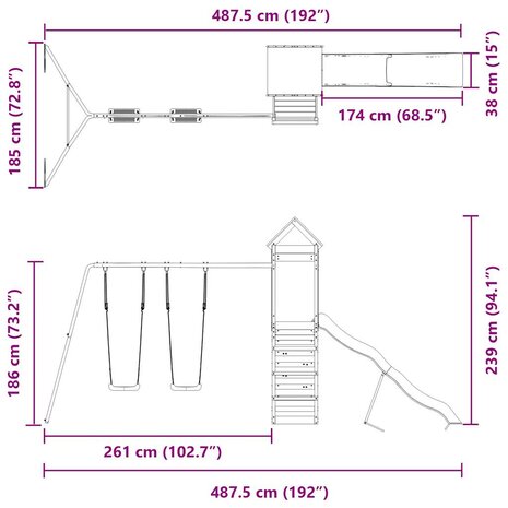Speelhuis ge&iuml;mpregneerd grenenhout