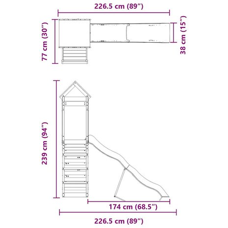 Speelhuis ge&iuml;mpregneerd grenenhout