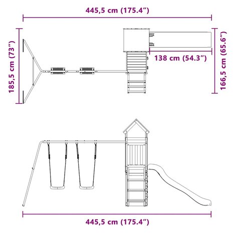 Speelhuis ge&iuml;mpregneerd grenenhout