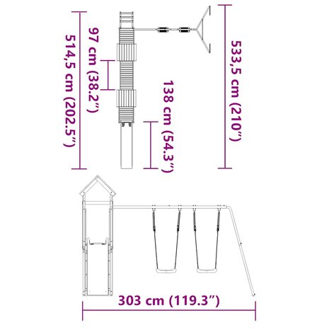 Speelhuis ge&iuml;mpregneerd grenenhout