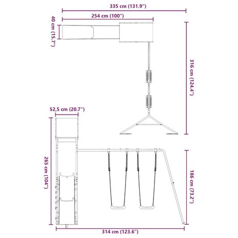 Speelhuis ge&iuml;mpregneerd grenenhout