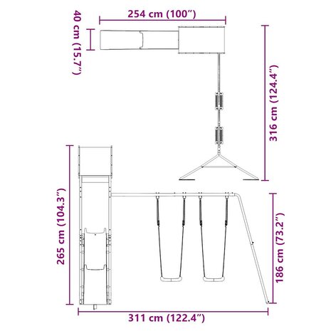 Speelhuis massief grenenhout