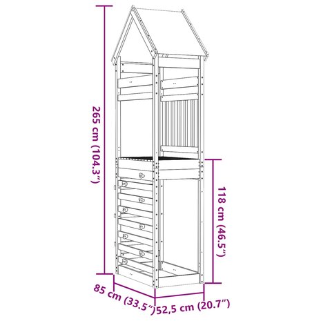 Speeltoren Bruin 52,5 x 85 x 265 cm Massief ge&iuml;mpregneerd hout