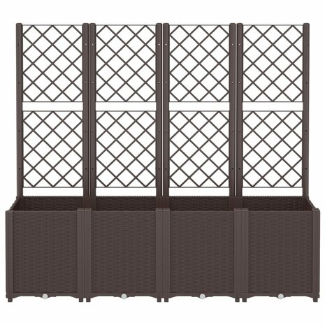 Plantenbak met latwerk 160x40x140 cm polypropeen bruin