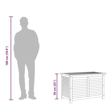 Tuinbox met jaloezie&euml;n 90x50x56 cm massief acaciahout