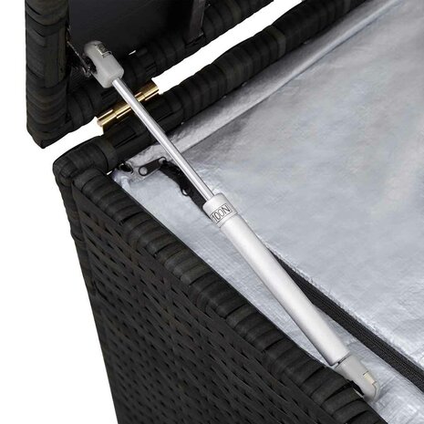 Tuinbox 150x50x60 cm poly rattan zwart