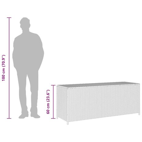 Tuinbox 150x50x60 cm poly rattan zwart