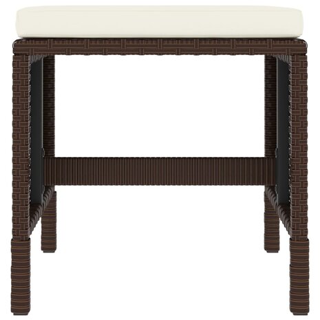 6-delige Tuinset met kussens poly rattan bruin